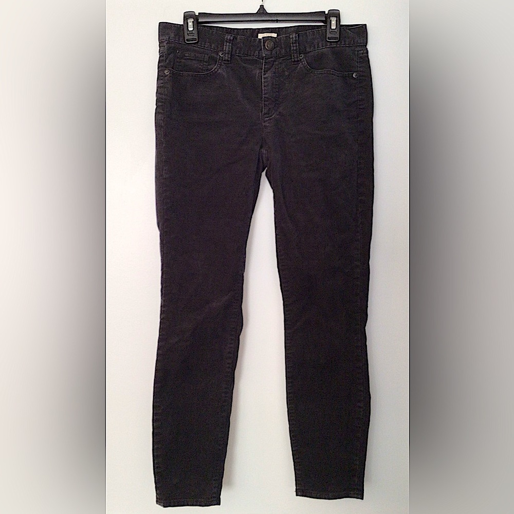 J Crew Stretch Charcoal Grey Corduroi Ankle Pants - US 28